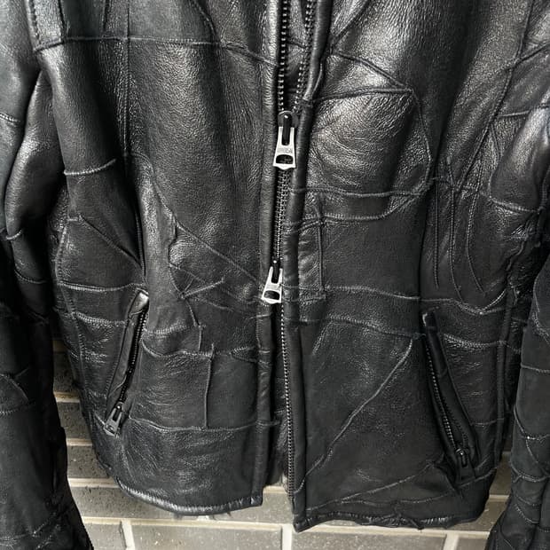 90s NUMERODUE 패치워크 양가죽 자켓