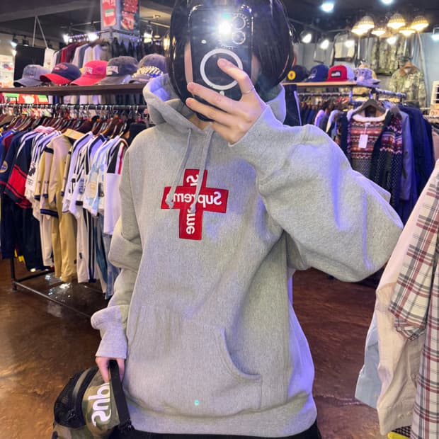 슈프림 크로스 박스 로고 후디