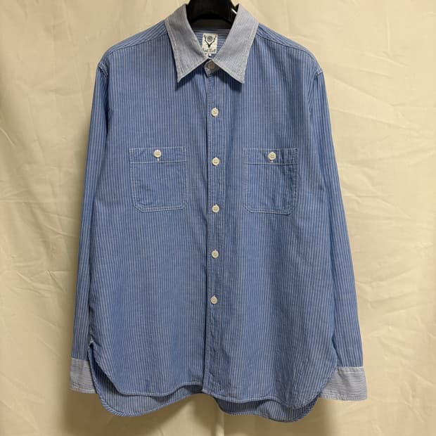 South2 West8 남이서팔 크레이지 패턴 셔츠 / 블루, L