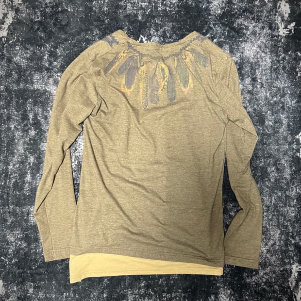 Vkei mood feather print long sleeve