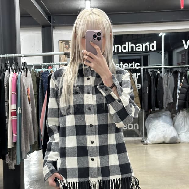 폴로 랄프로렌 체크 프린지 셔츠