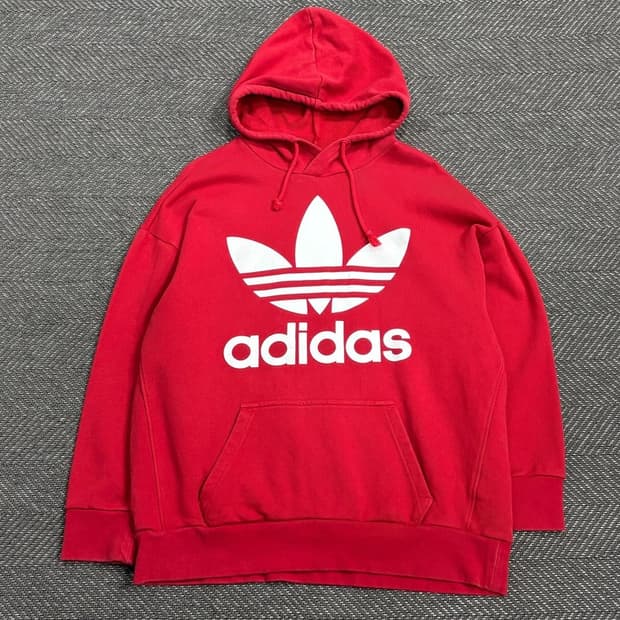 아디다스 빅로고 프린팅 후드티 V0517