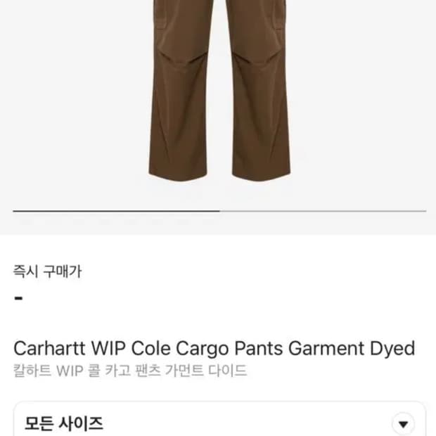 [36] 칼하트wip 콜 카고팬츠 브라운