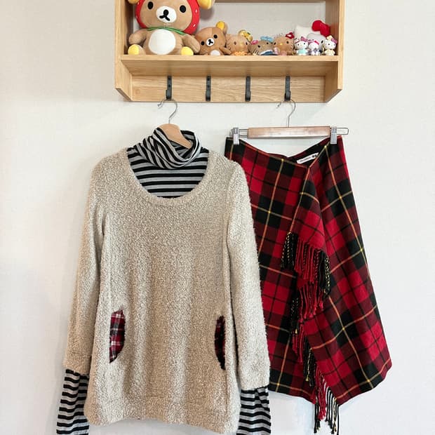 jpn 키치 하구미 스즈코 히피 괴짜 레이어드 코디세트