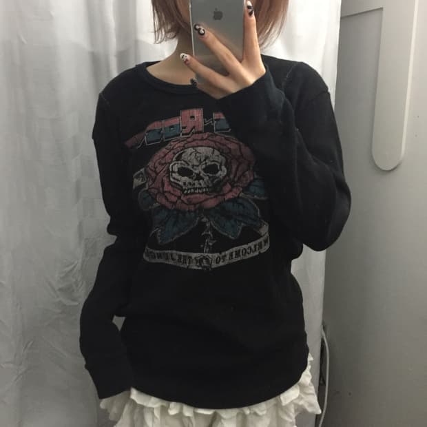 건즈앤로지스 고딕 펑크 와플 롱슬리브