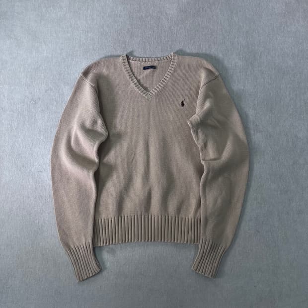 95 폴로랄프로렌 코튼 브이넥 니트