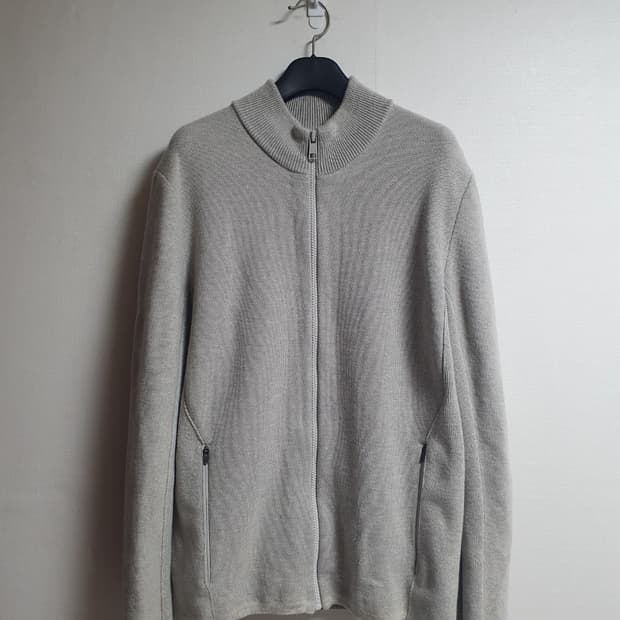 랑방스포츠 하이넥 니트 집업 자켓 라이트그레이 105