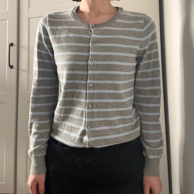 빈티지 일본 GU 쿨톤 스트라이프 가디건