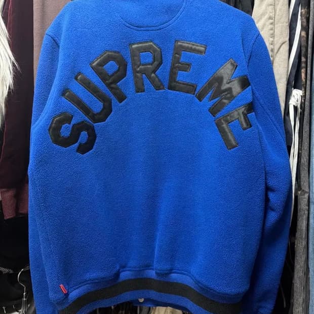 슈프림 플리스 바시티 블루 S
