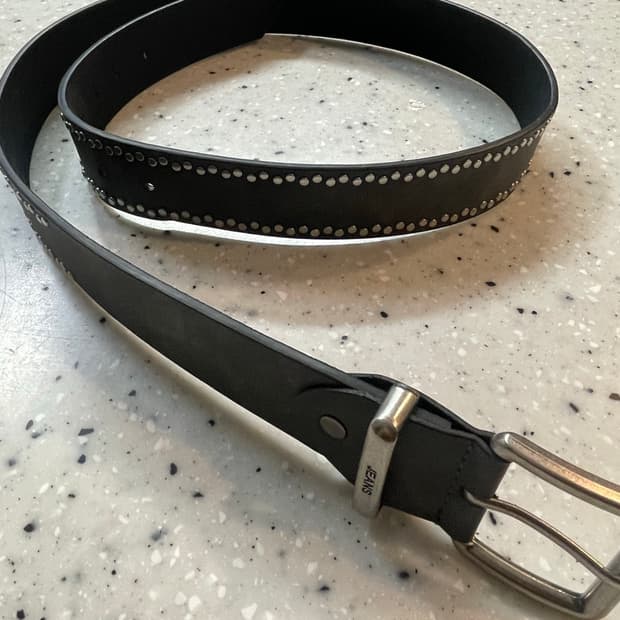 빈티지 롱 스터드 벨트 os