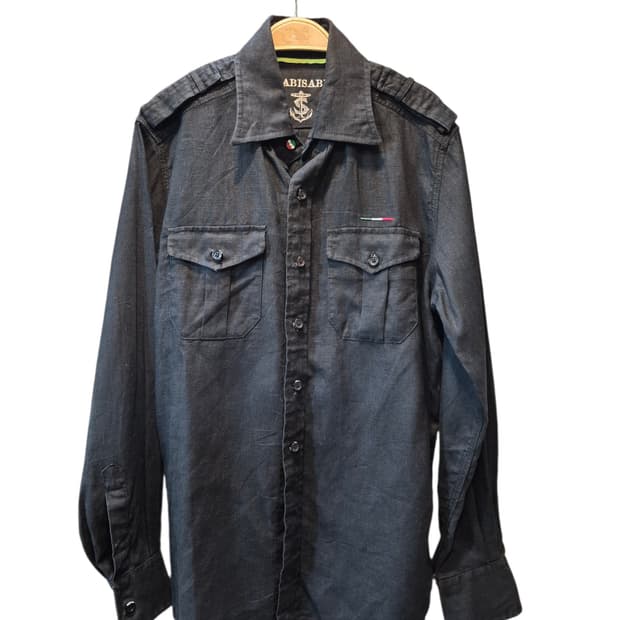 SABISABl블랙견장 린넨셔츠