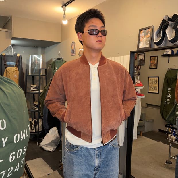 90’s Japanese pig-leather faded bomber 