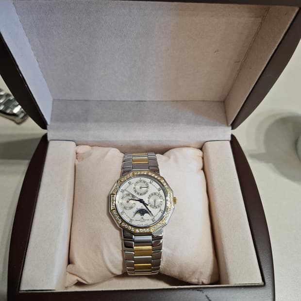 보메메르시에 문페이즈 리비에라 다이아몬드 베젤 콤비 쿼츠시계시계