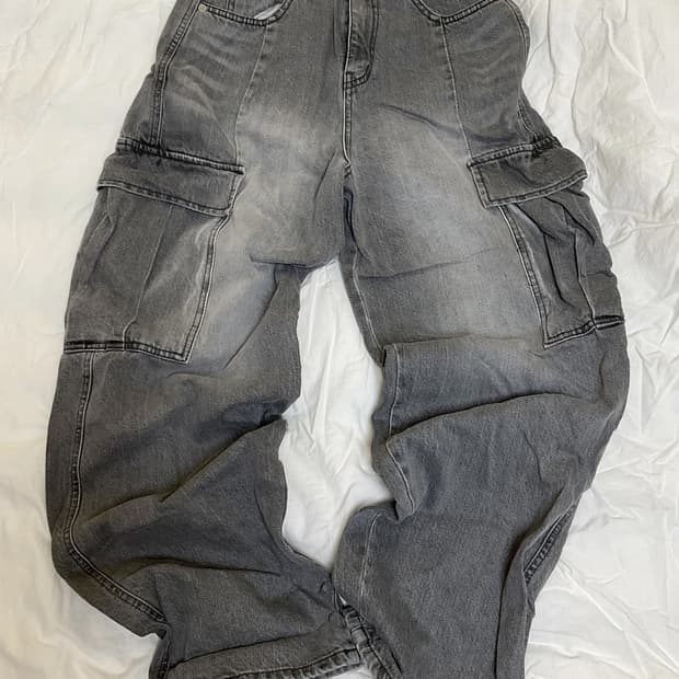  vintage 카고팬츠 데님 그레이