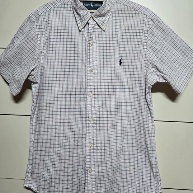 폴로 랄프로렌 남성 체크 반팔 셔츠(M사이즈)