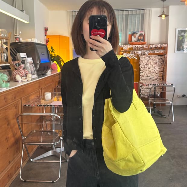 Kapital 캐피탈 no.6 스탠다드 레몬옐로우 캔버스 더플백