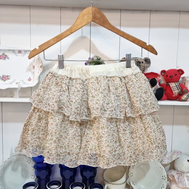 플라워 패턴 캉캉 스커트