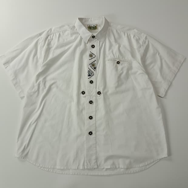 CA080 XL 그루빅 90s 독일판 바바리안 반팔 셔츠 남방