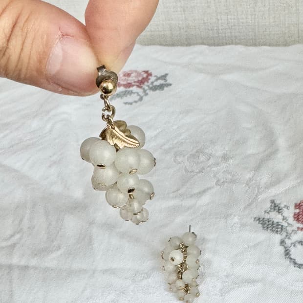 이탈리아 빈티지 마켓 포도 드롭 귀걸이