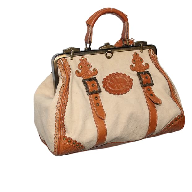 2000s JUICY COUTURE  쥬시꾸뛰르 캔버스 레더 토트백