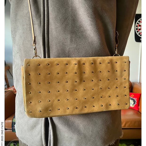 Jpn Vintage Real Leather Studs Multi Bag
