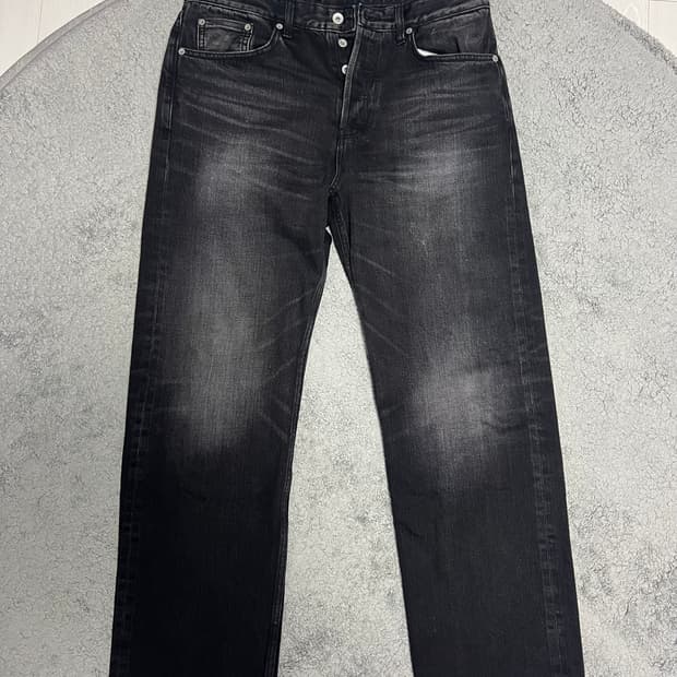 스테디에브리웨어 (SEW) 스트레이트 셀비지 데님 팬츠 다크블랙 (3)