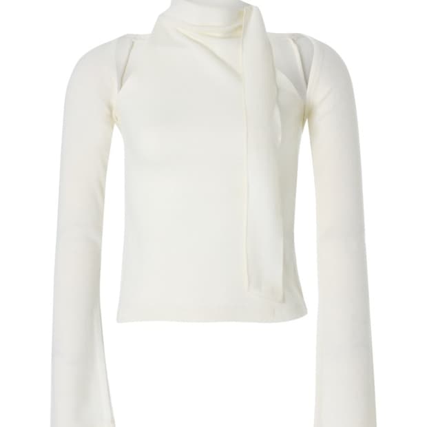 낫유어로즈 Halter scarf bolero set (Ivory)
