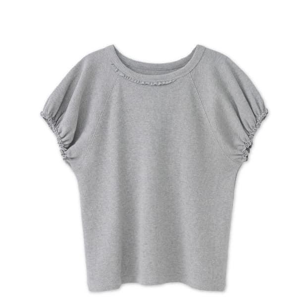 코스모스 waffle puff sleeve top