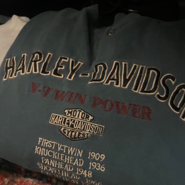 할리 데이비슨(Harley-Davidson) 빈티지 롱슬리브 헨리넥