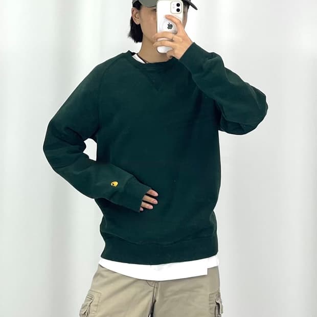 [품명/색상] : [L]CARHARTT 그린 맨투맨 