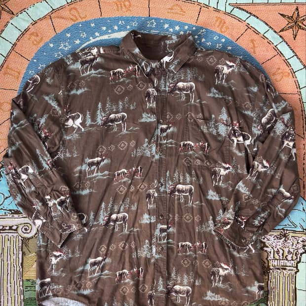 RUGGED EARTH OUTFITTERS 무스 올오버 프린트 셔츠