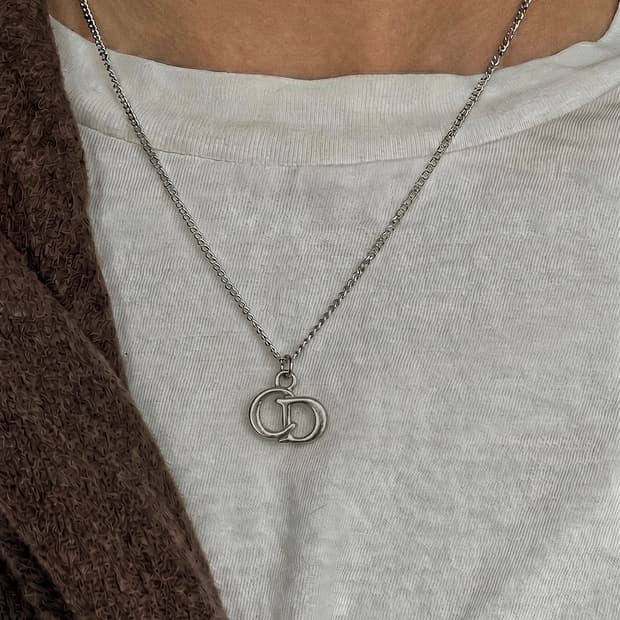 디올 정품 빈티지 목걸이 업사이클링 써지컬 남자 커플