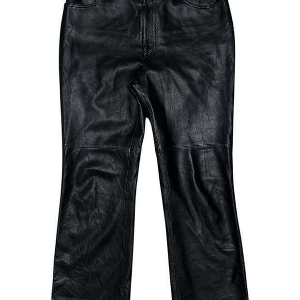 빈티지 쉽스킨 레더 부츠컷 팬츠 517