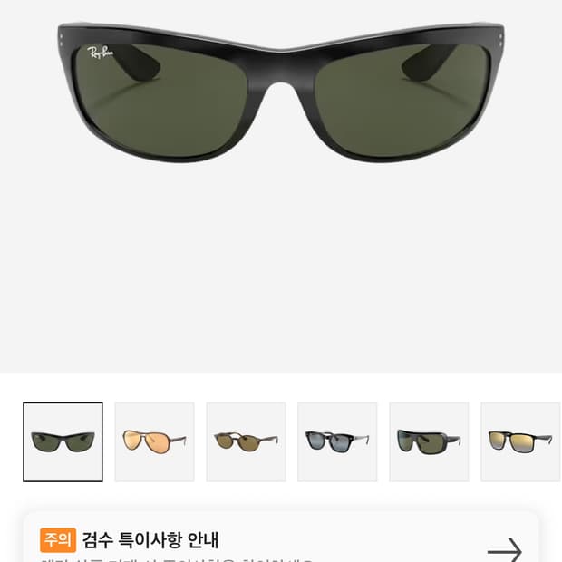 레이벤 폴리쉬드 블랙 프레임 그린 클래식