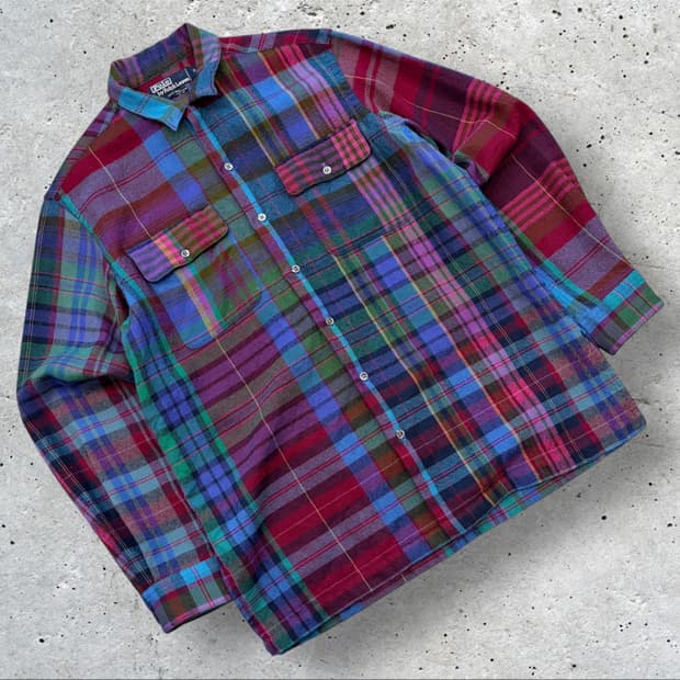 [S] 폴로 랄프로렌 울 투포켓 멀티컬러 체크 셔츠 B831