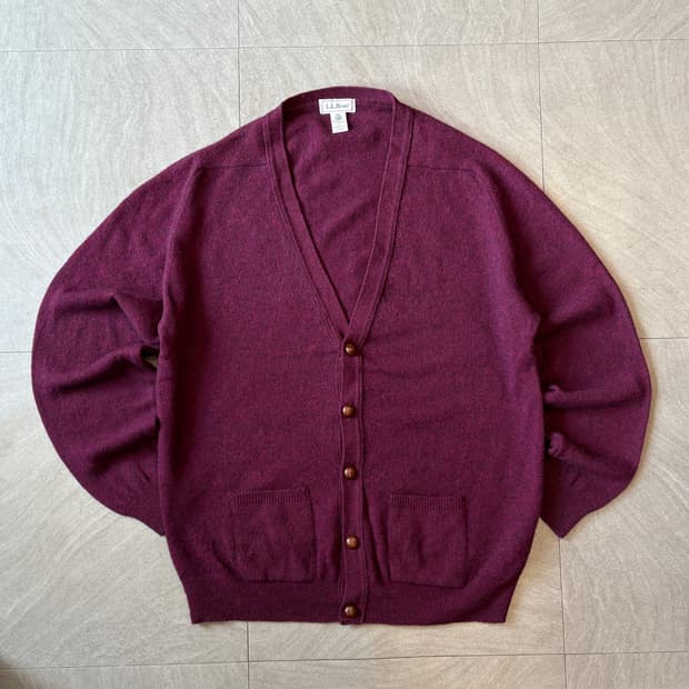 L.L.bean 정품 엘엘빈 스코틀랜드 생산 램스울 버건디 가디건