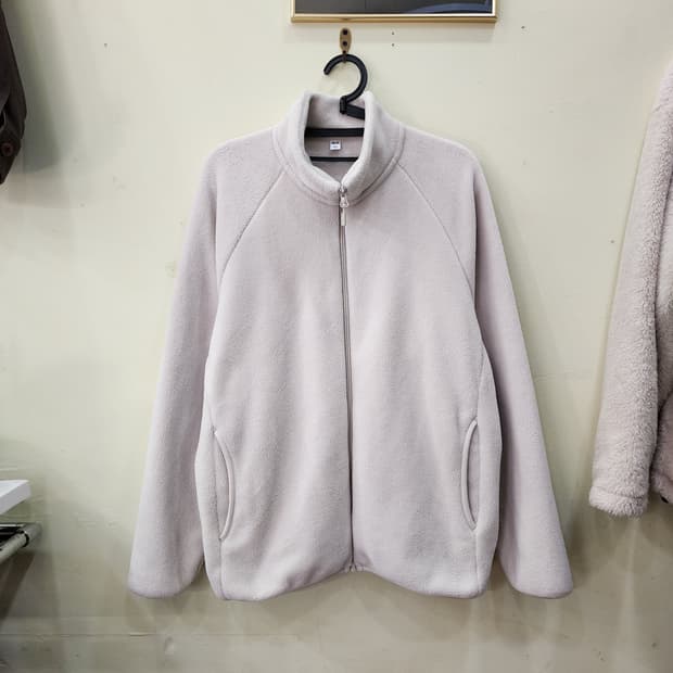 [L] 유니클로 플리스 집업 자켓 (라이트 베이지)