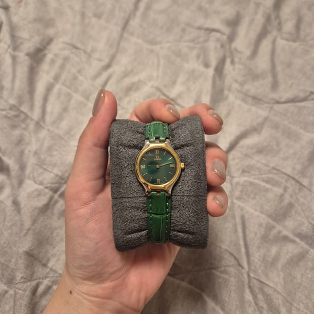 오메가 드빌 18K콤비 여성용시계