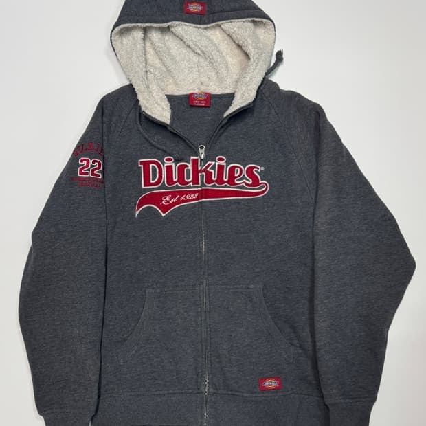 디키즈 Dickies 양털 빅 스펠로고 후드집업