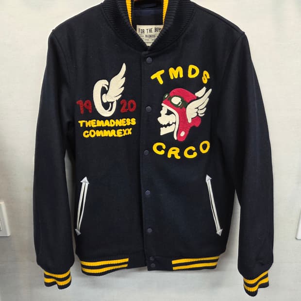 더 매드니스 자수로고 울 안감누빔 스타디움 바시티자켓 xl