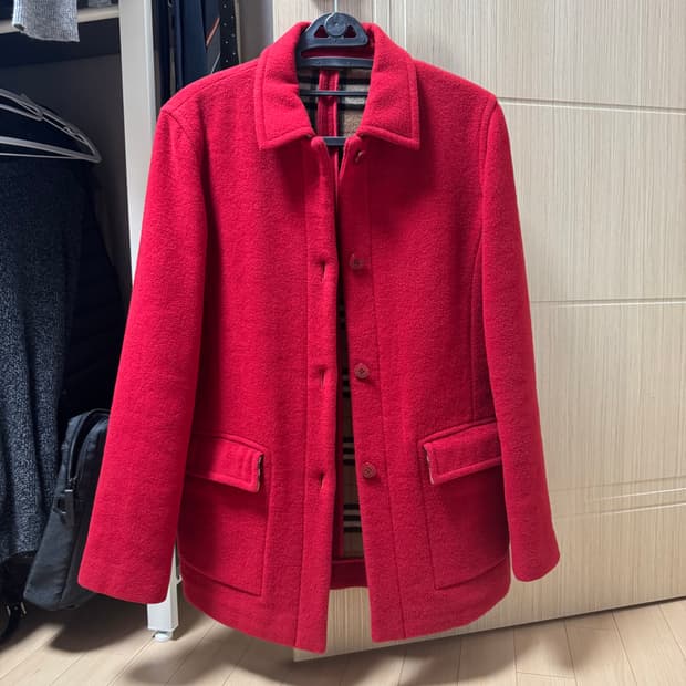 버버리 Burberry Blue label 38 레드 반코트 하프코트