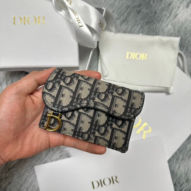 디올 오블리크 새들 카드지갑 (정품)