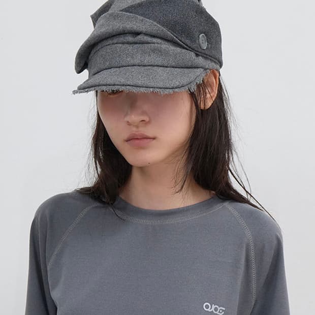 OJOS 스카프 베일 울캡 그레이 오호스