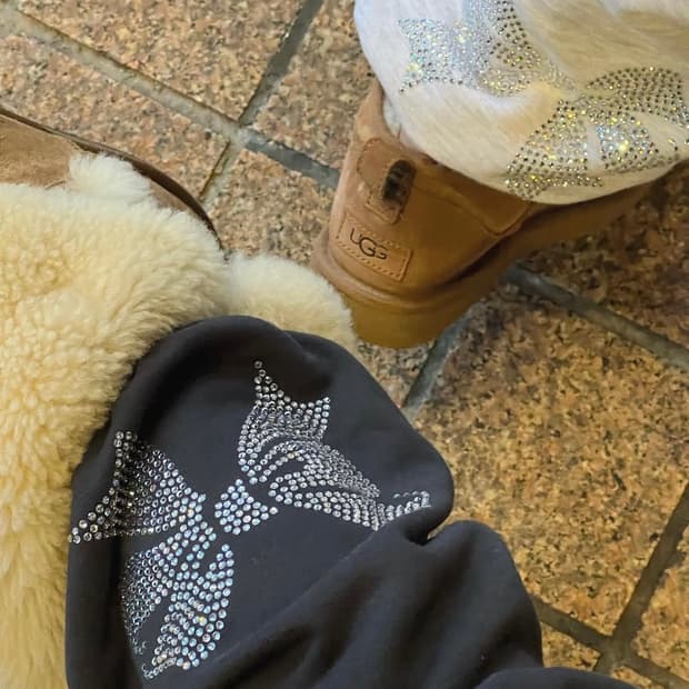 tanger 탠저 RIBBON BLING HOOD SET NAVY 후집