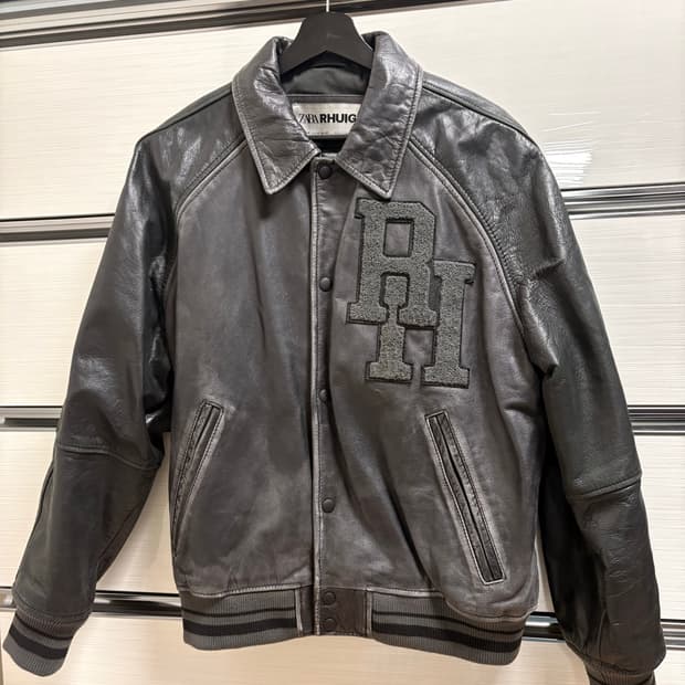 rhude X zara 버팔로 소가죽 바시티 자켓 rhuigi 루이지
