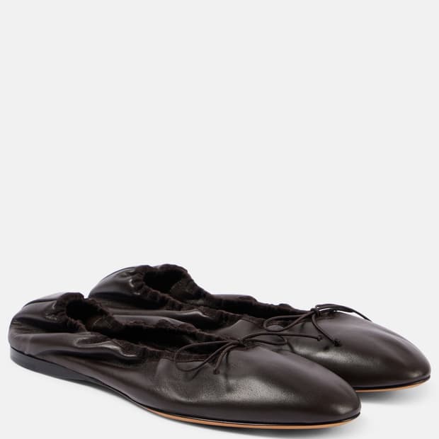 (구매) 더로우 레더 발레리나 플랫