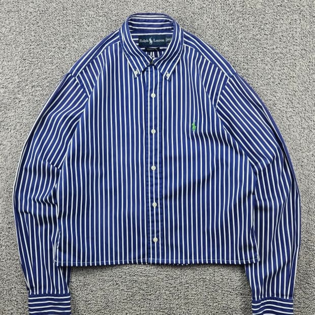 폴로랄프로렌 크롭 커스텀 스트라이프 셔츠 ( S ) / 11665