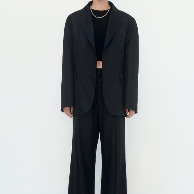 트리밍버드 스웨이드 파이핑 팬츠