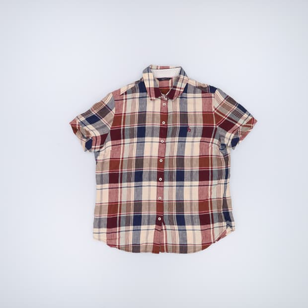 95 헤지스 여성 체크 반팔셔츠 0320H1