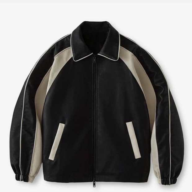 라퍼지스토어 비건레더 자켓 블랙/아이보리 L